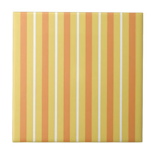 Azulejo De Cerâmica Listras Laranja Amarelo Branco Brilhante