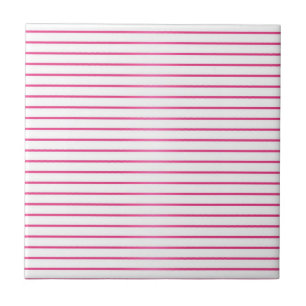 Azulejo De Cerâmica Listras Rosa e Branco