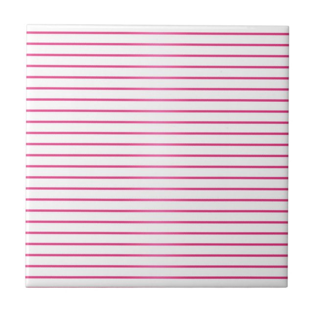 Azulejo De Cerâmica Listras Rosa e Branco (Frente)