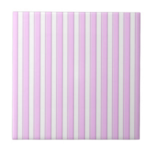 Azulejo De Cerâmica Listras Rosa em Branco