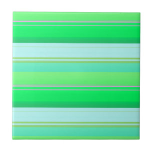 Azulejo De Cerâmica Listras verdes aqua fofas
