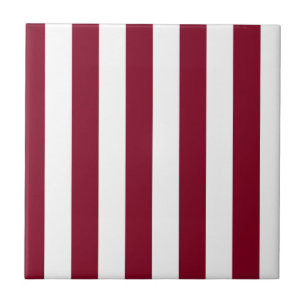 Azulejo De Cerâmica Listras Verticais Burgundy e Branco