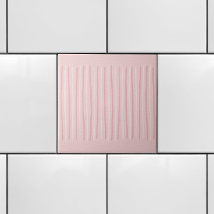 Azulejo De Cerâmica Listras Verticais Rosadas Delicadas e Brancas 