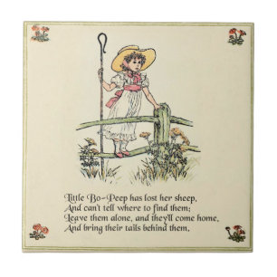 Azulejo De Cerâmica Little Bo-Peep: Clássico de Kate Greenaway Nursery