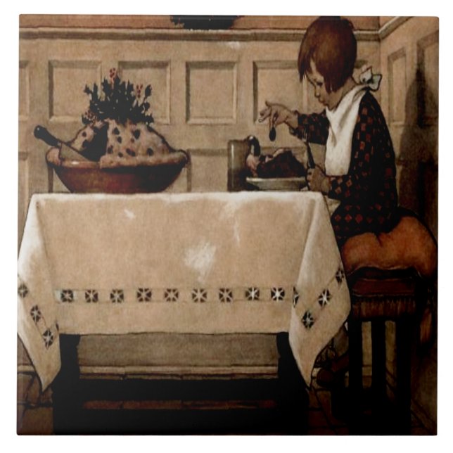 Azulejo De Cerâmica Little Jack Horner Jessie Willcox Smith (Frente)