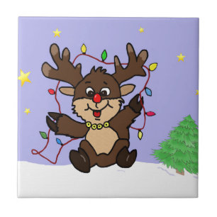 Azulejo De Cerâmica Little Reindeer
