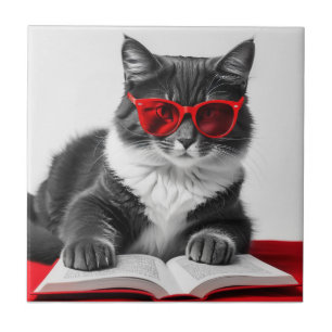 Azulejo De Cerâmica Livro de Leitura de Cat