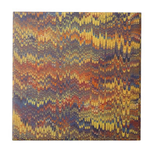 Azulejo De Cerâmica Livro Marbado - Papel Azul Amarelo - Violeta