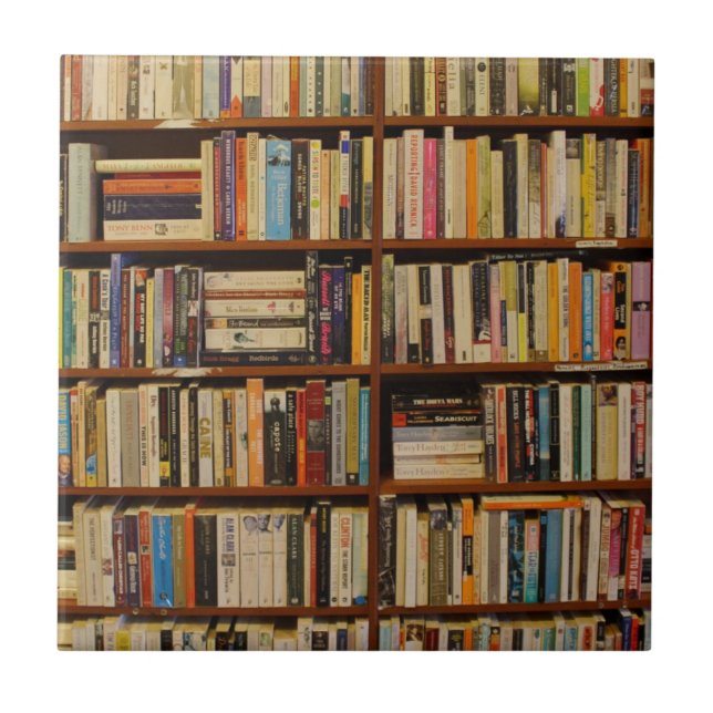 Azulejo De Cerâmica Livros na biblioteca (Frente)