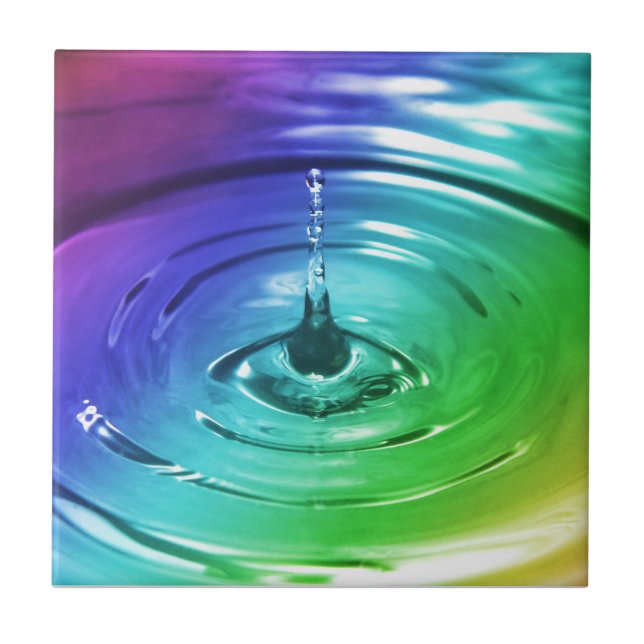 Azulejo De Cerâmica Lixo de água macro (Frente)