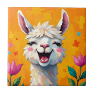 Azulejo De Cerâmica Llama Love in Bloom