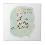 Azulejo De Cerâmica Llama Squad - Sem Prob-llama<br><div class="desc">Llama Squad I de June Erica Vess. Apresenta uma lama com um design texturizado junto com a frase "Sem prob-lama."</div>