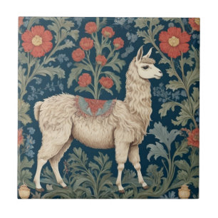 Azulejo De Cerâmica Llama William Morris estilo Direito face
