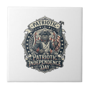 Azulejo De Cerâmica Lobisomem Patriota Patriota Horror Monstro Patriot