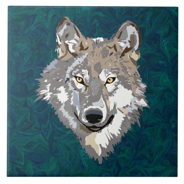 Azulejo De Cerâmica lobo (Frente)