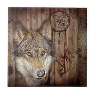 Azulejo De Cerâmica Lobo ideal ocidental do indiano do nativo