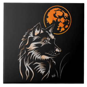 Azulejo De Cerâmica lobo jovem cerâmica lajota de fotografia sonhado