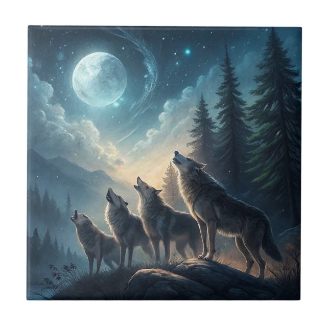 Azulejo De Cerâmica Lobos (Frente)