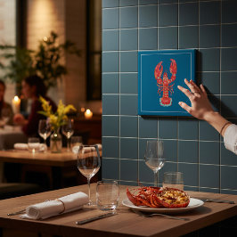 Azulejo De Cerâmica Lobster Illustration Nautical Kitchen Tile