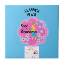 Azulejo De Cerâmica Local da vovó retrô dos anos 70