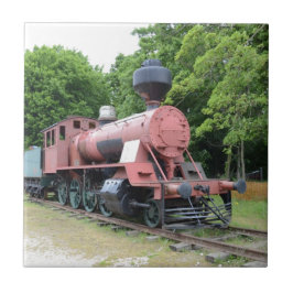 Azulejo De Cerâmica Locomotiva a Vapor Americana Antiga