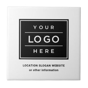 Azulejo De Cerâmica Logotipo Branco Decorativo para Empresas