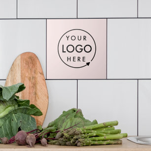 Azulejo De Cerâmica Logotipo comercial   Feminina Rosa Esbranquiçada P