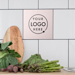 Azulejo De Cerâmica Logotipo comercial | Feminina Rosa Esbranquiçada P