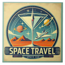 Azulejo De Cerâmica Logotipo da Martini Space Travel 1957 New Worlds