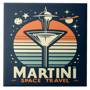 Azulejo De Cerâmica Logotipo de Descolagem de Viagens Espaciais Martin