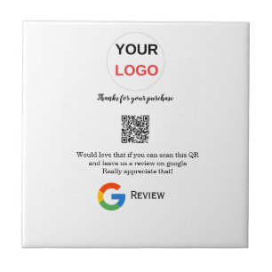 Azulejo De Cerâmica logotipo de revisão de negócios do Google Scan QR