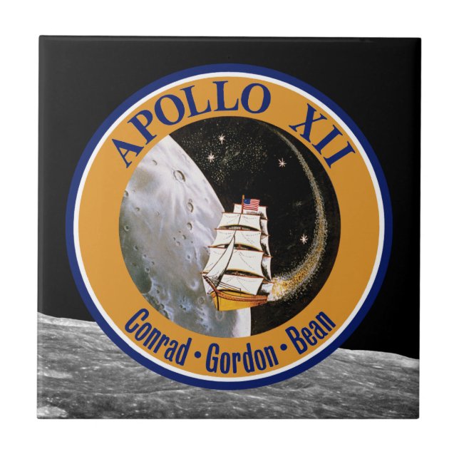 Azulejo De Cerâmica Logotipo do Patch da Missão Apollo 12 (Frente)