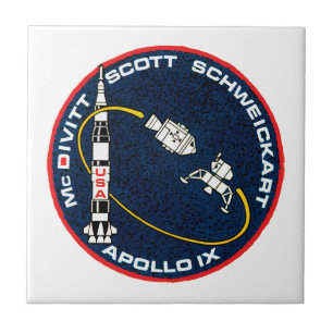 Azulejo De Cerâmica Logotipo do Patch da Missão Apollo 9 da NASA