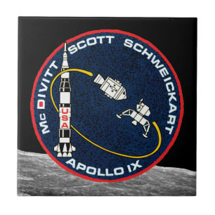 Azulejo De Cerâmica Logotipo do Patch da Missão Apollo 9 da NASA