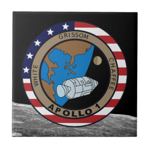 Azulejo De Cerâmica Logotipo do remendo da missão de Apollo 1