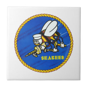 Azulejo De Cerâmica Logotipo dos Seabees do marinho dos E.U.