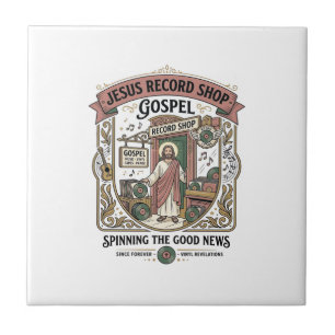 Azulejo De Cerâmica Loja de Discos Jesus Gospel Loja de Discos Jesus C