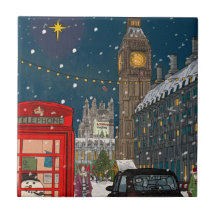 Londres Noite de Natal Cityscape com inspiração re