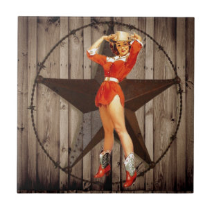 Azulejo De Cerâmica Lone Star West Country Cowgirl