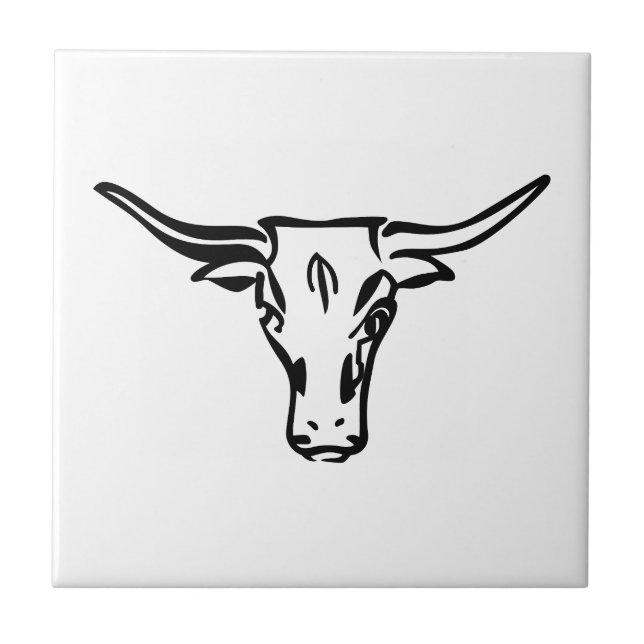 Azulejo De Cerâmica Longhorns (Frente)