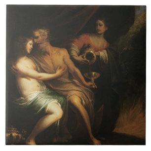 Azulejo De Cerâmica Lote e suas filhas (óleo em canvas) 3