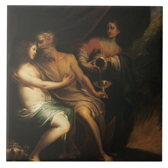 Azulejo De Cerâmica Lote e suas filhas (óleo em canvas) 3 (Frente)