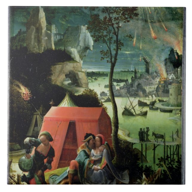 Azulejo De Cerâmica Lote e suas filhas (óleo no painel) (Frente)