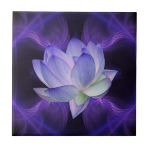 Azulejo De Cerâmica Lotus roxo e geometria sagrado
