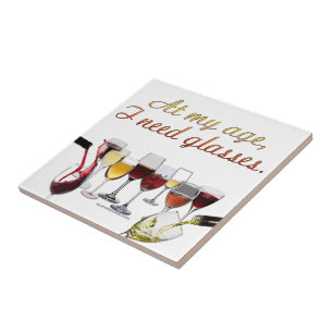 Azulejo De Cerâmica Louça para vinho da SlipperyJoe com trocadilho atr