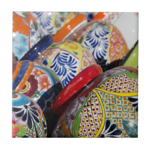 Azulejo De Cerâmica Louças mexicanas tradicionais coloridas pintadas à