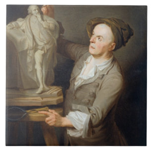 Azulejo De Cerâmica Louis-Francois Roubiliac (1695-1762) que modela
