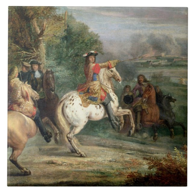 Azulejo De Cerâmica Louis XIV (1638-1715) que vigiam o cerco de um Ci (Frente)