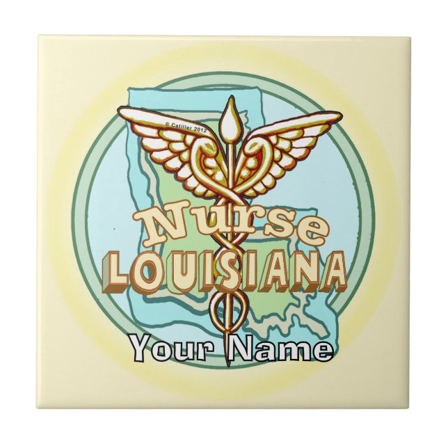 Azulejo De Cerâmica Louisiana Caduceus Nurse Tile (Frente)