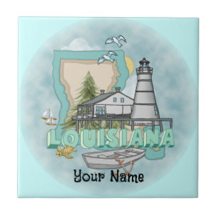 Azulejo De Cerâmica Louisiana Lighthouse